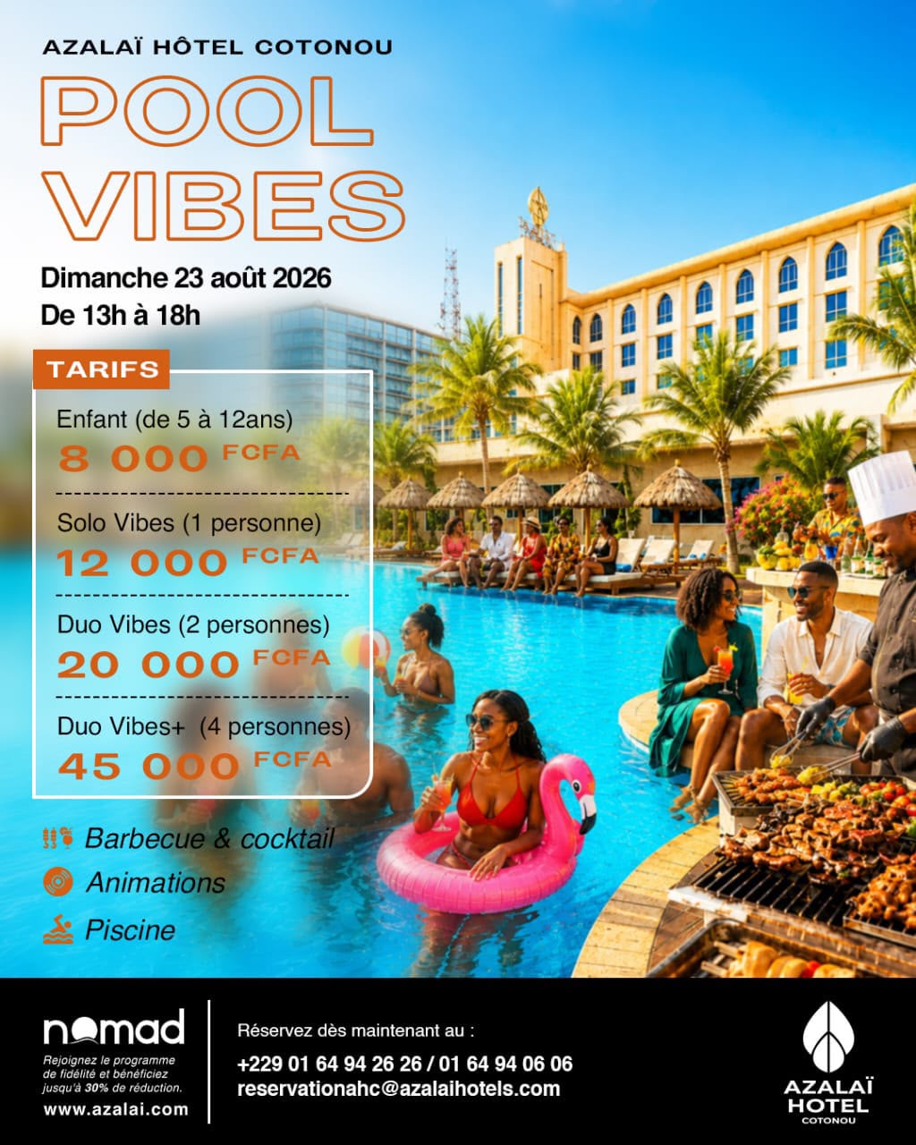 Affiche Pool Vibes - Azalaï Hôtel Cotonou, dimanche 23 août 2026