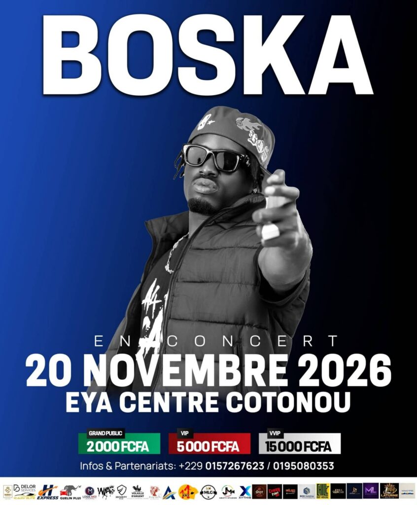 Affiche de Boska en concert le 20 novembre 2026 à l'Eya Centre Cotonou