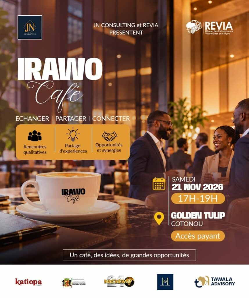 Affiche Irawo Café, samedi 21 novembre 2026 de 17h à 19h au Golden Tulip Cotonou